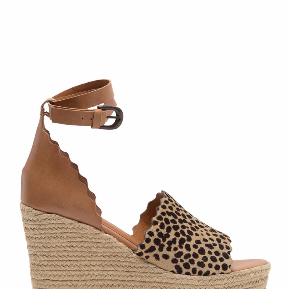 Matisse Roma Tan leopard espadrilles sandals 10